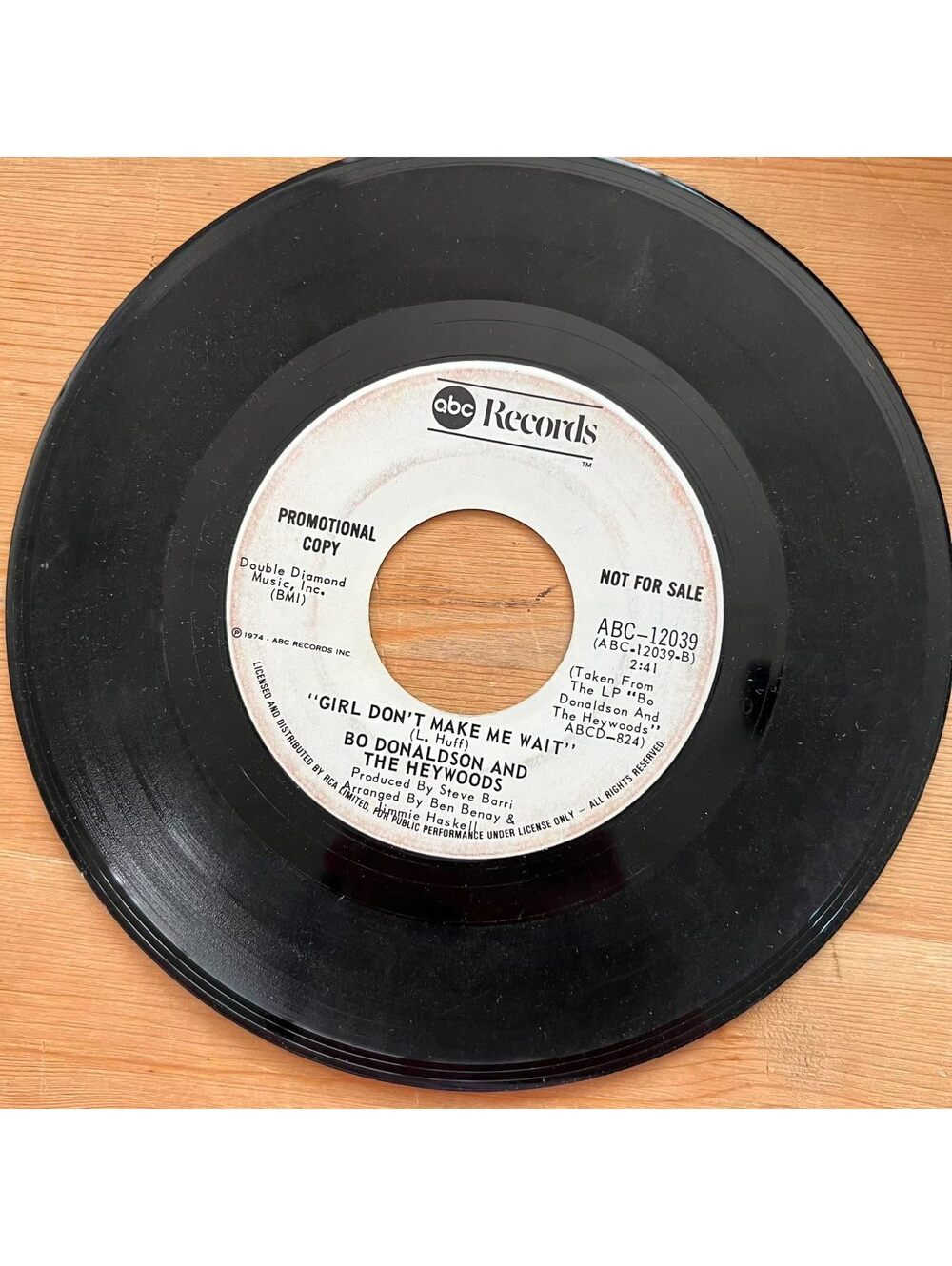 Bo Donaldson and The Heywoods - Girl don't make me Wait 45rpm VG+ R08